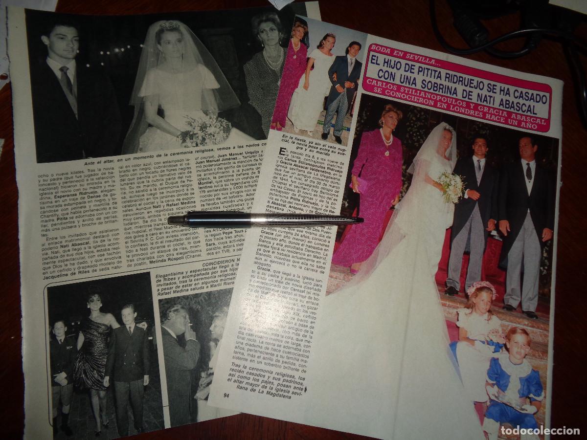Coleccionismo de revista Diez Minutos: RECORTE : NATI ABASCAL EN BODA DE SU SOBRINA. DIEZ MINUTOS, SPBRE 1990