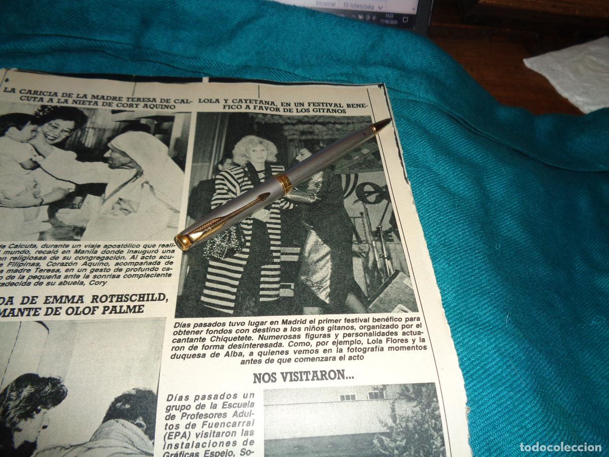 Coleccionismo de revista Diez Minutos: RECORTE : LOLA FLORES Y CAYETANA EN FESTIVAL. DIEZ MINUTOS, ENERO 1987
