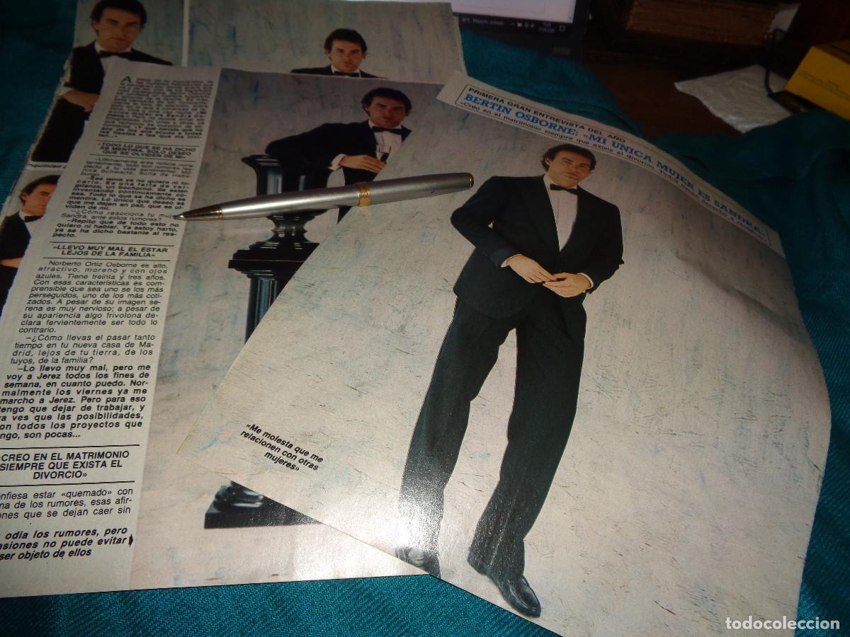 Coleccionismo de revista Diez Minutos: RECORTE : BERTIN OSBORNE : MI UNICA MUJER ES SANDRA. . DIEZ MINUTOS, ENERO 1987
