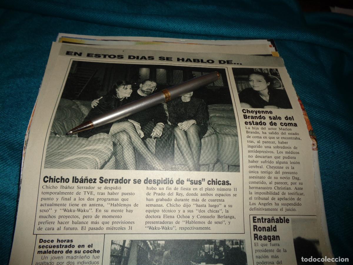 Coleccionismo de revista Diez Minutos: RECORTE : CHICHO IBA&Ntilde;EZ SERRADOR, SE DESPIDE DE SUS CHICAS. DIEZ MINUTOS, NVBRE 1990