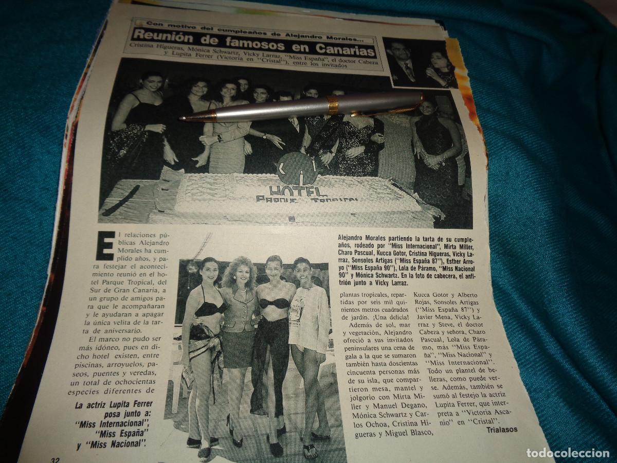Coleccionismo de revista Diez Minutos: RECORTE : REUNION DE FAMOSOS : VICKY LARRAZ,MISS ESPA&Ntilde;A, MISS INTERNACIONA. DIEZ MINUTOS, NVBRE 1990