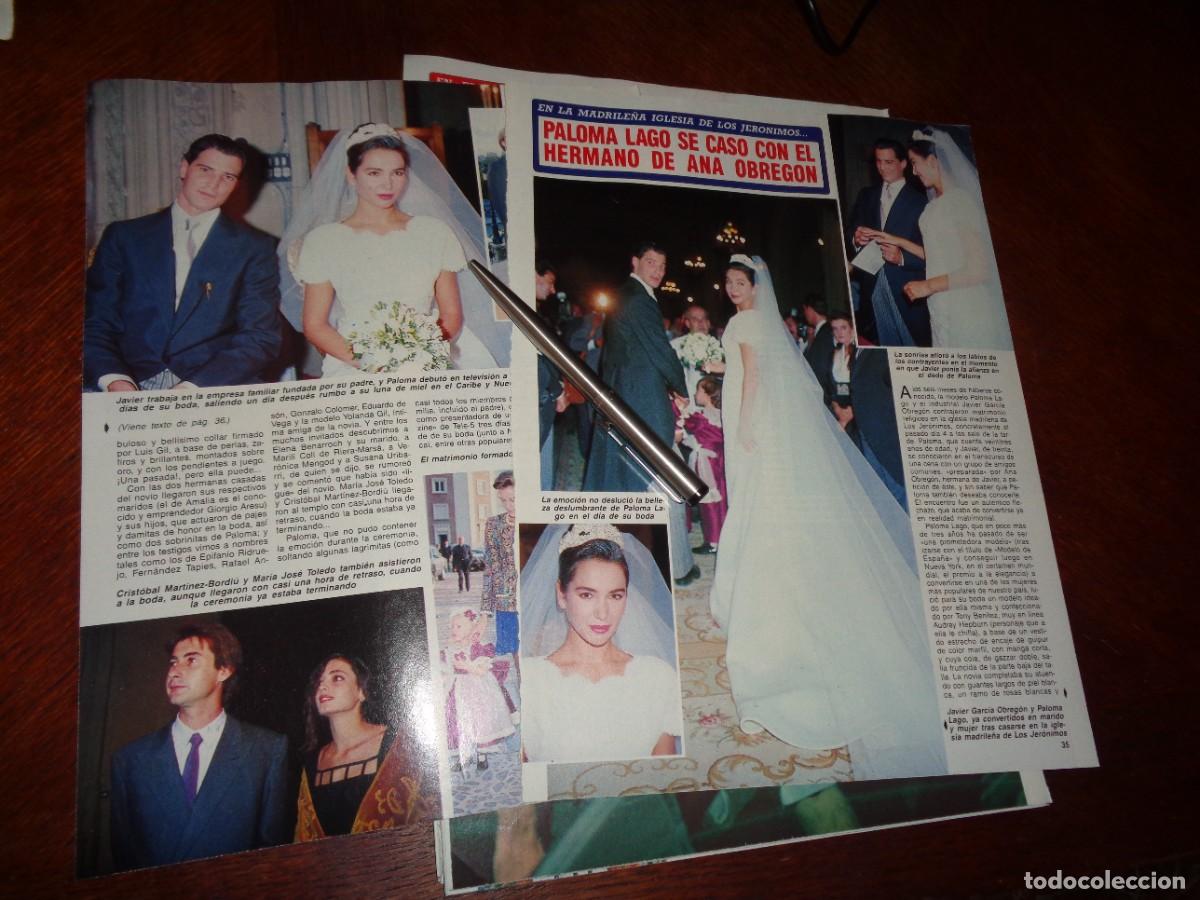 Coleccionismo de revista Diez Minutos: RECORTE : BODA DE PALOMA LAGO. DIEZ MINUTOS, OCTBRE 1990
