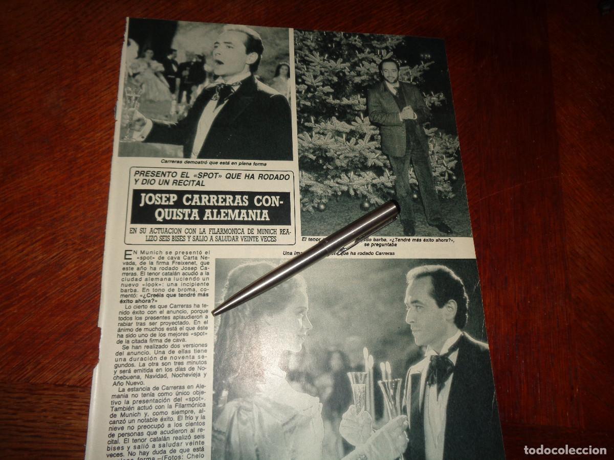 Coleccionismo de revista Diez Minutos: RECORTE : JOSEP CARRERAS, CONQUISTA ALEMANIA. DIEZ MINUTOS, DCBRE 1988