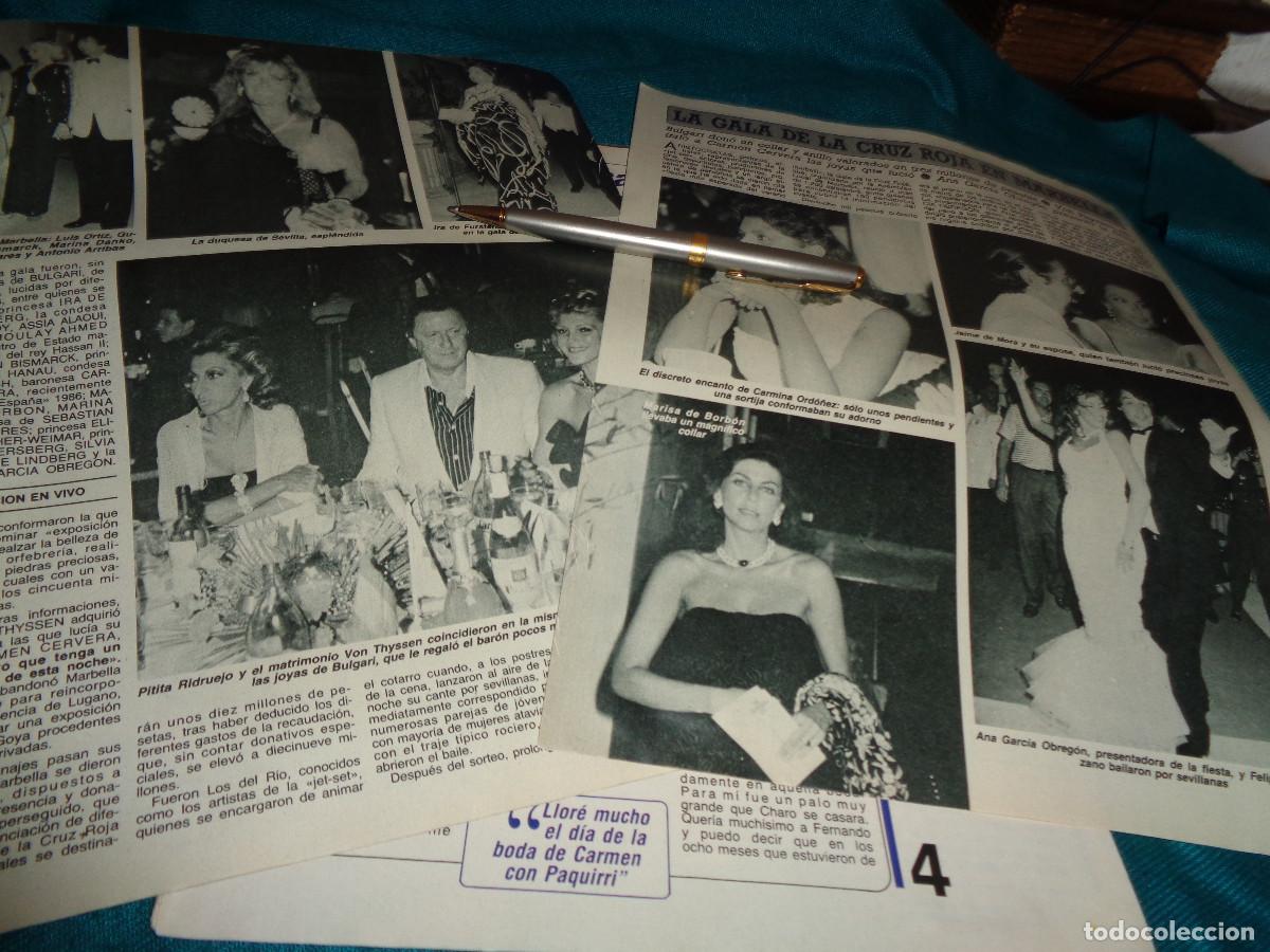 Collezionismo di Rivista Diez Minutos: RECORTE : GALA CRUZ ROJA EN MARBELLA : ANA OBREGON, CARMEN CERVERA. DIEZ MINUTOS, SPTBRE 1986