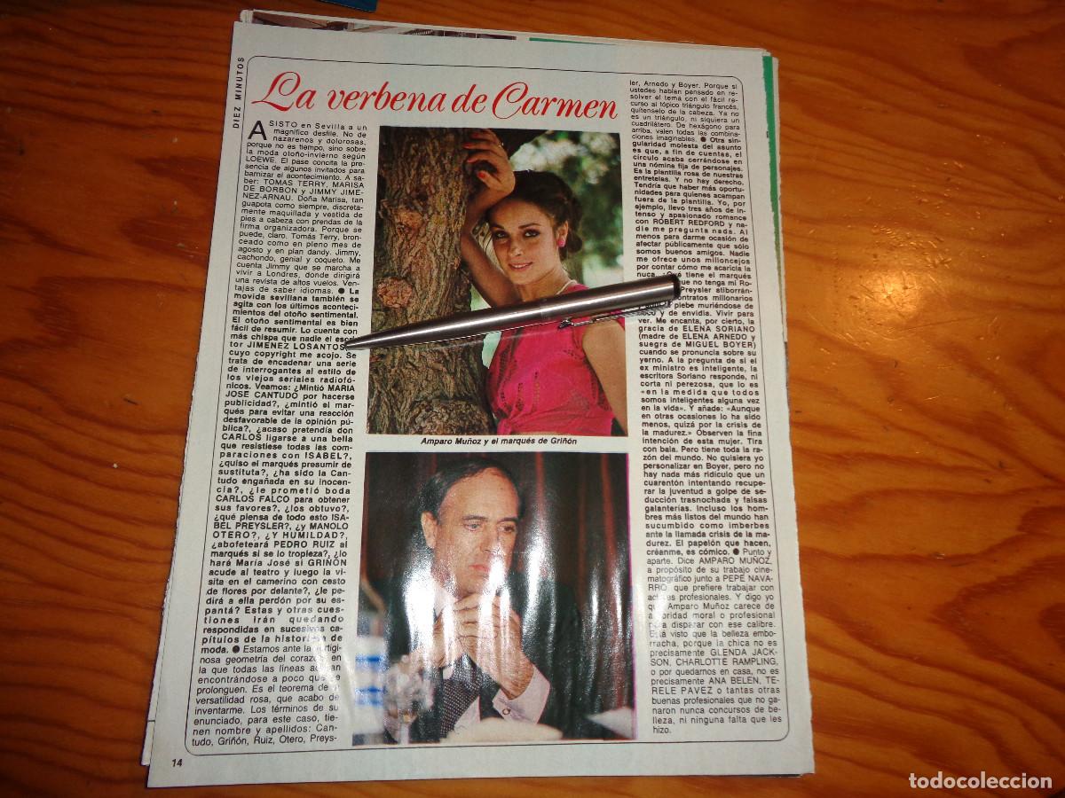Collectionnisme de Magazine Diez Minutos: RECORTE : AMPARO MU&Ntilde;OZ Y EL MARQUES DE GRI&Ntilde;ON. DIEZ MINUTOS, NVBRE 1985