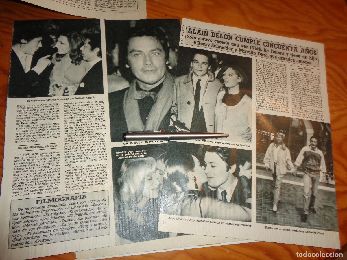 Coleccionismo de revista Diez Minutos: RECORTE : ALAIN DELON, CUMPLE CINCUENTA A&Ntilde;OS. ROCIO JURADO. DIEZ MINUTOS, NVBRE 1985