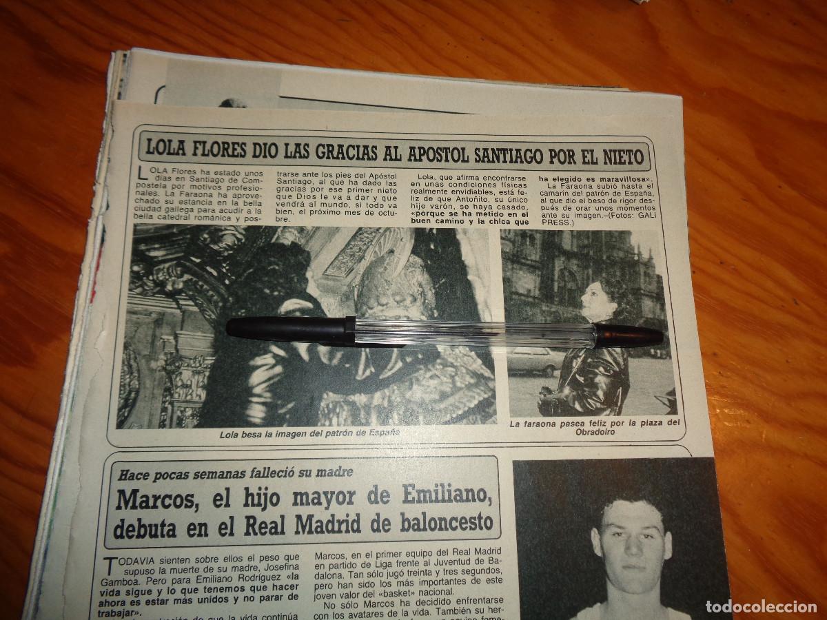 Coleccionismo de revista Diez Minutos: RECORTE : LOLA FLORES DA LAS GRACIAS AL APOSTOL SAANTIAGO. DIEZ MINUTOS, ABRIL 1986