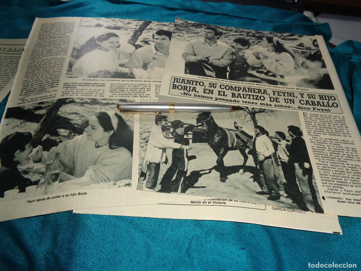 Coleccionismo de revista Diez Minutos: RECORTE : EL FUTBOLISTA DEL MALAGA F.C, JUANITO, CON SU HIJO. DIEZ MINUTOS, ABRIL 1986