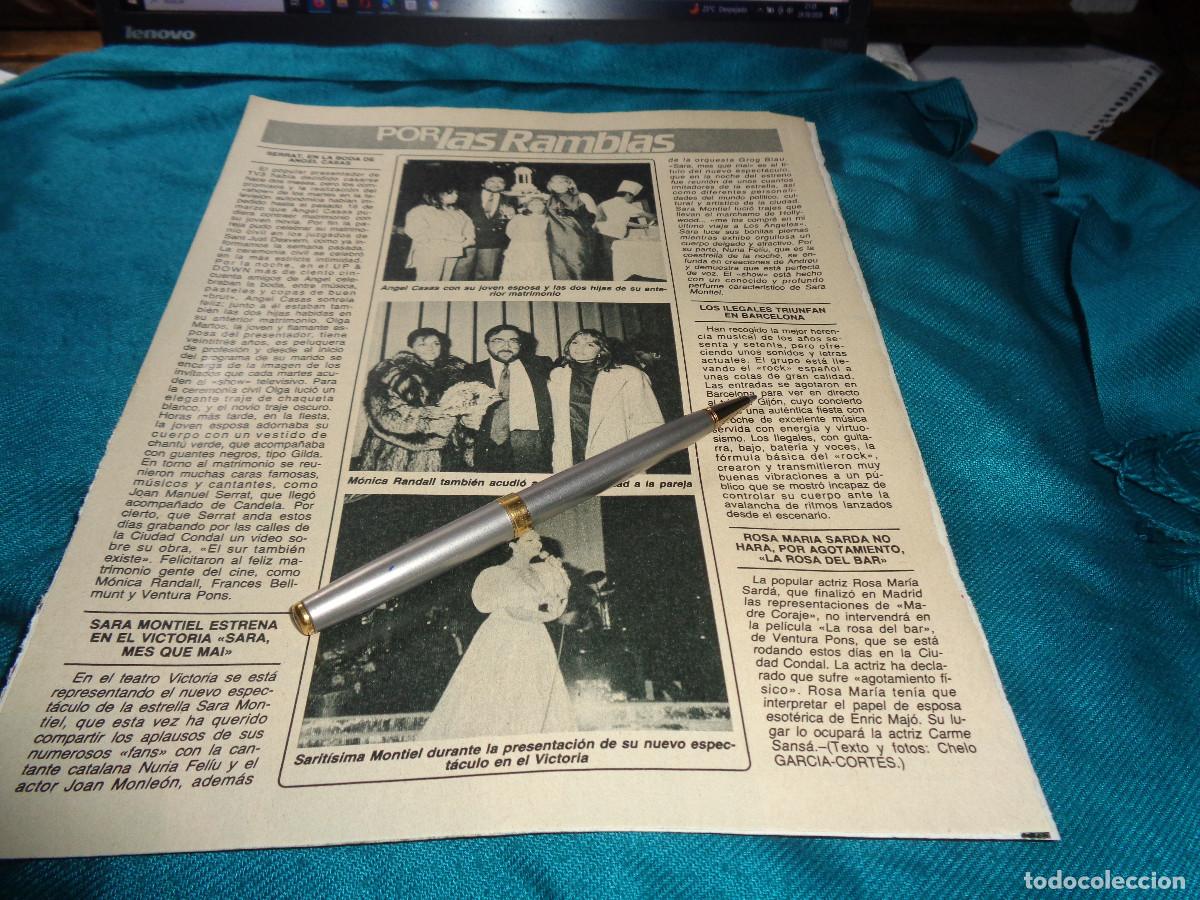 Coleccionismo de revista Diez Minutos: RECORTE : SARA MONTIEL, EN PRESENTACION NUEVO DISCO EN EL VICTORIA. DIEZ MINUTOS, ABRIL 1986