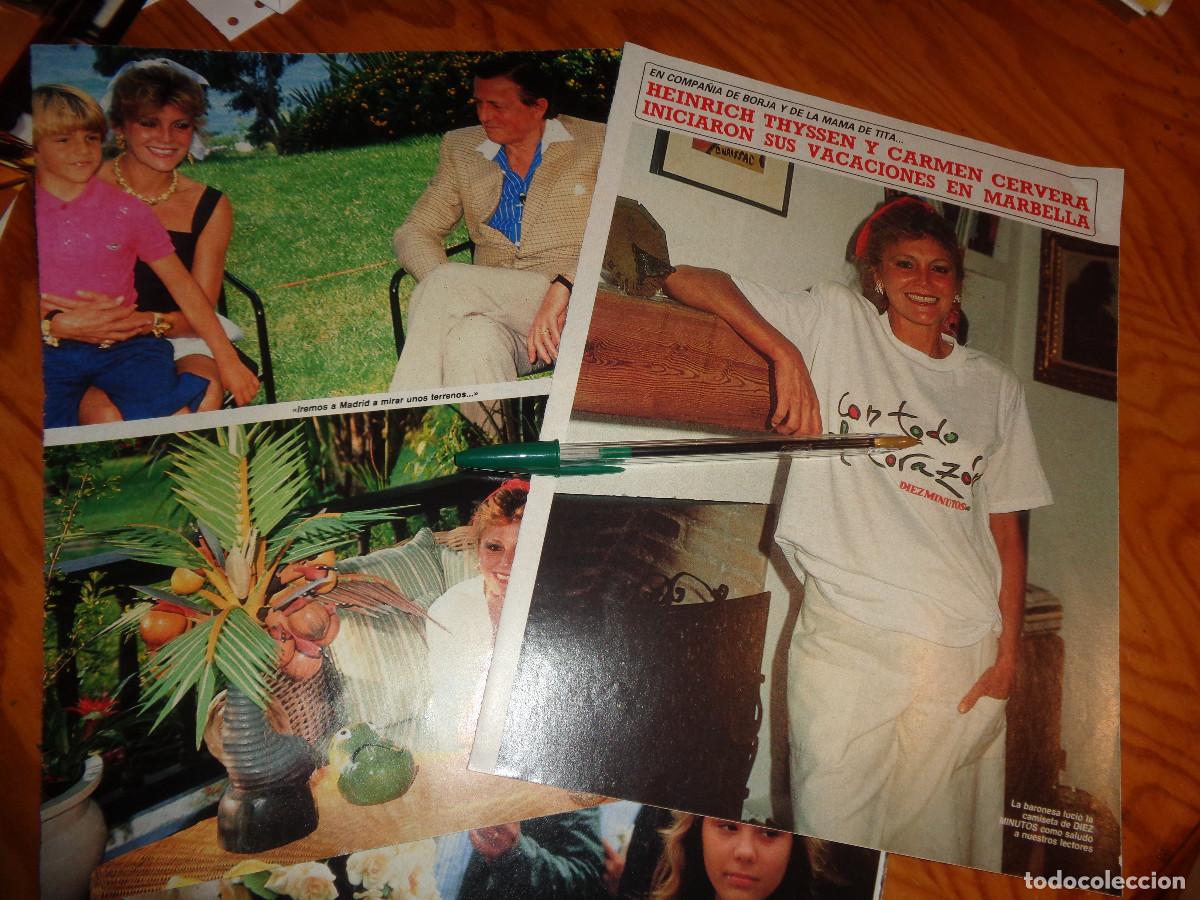 Coleccionismo de revista Diez Minutos: RECORTE : CARMEN CERVERA Y EL BARON THYSSEN, VACACIONES EN MARBELLA. DIEZ MINUTOS, JULIO 1988