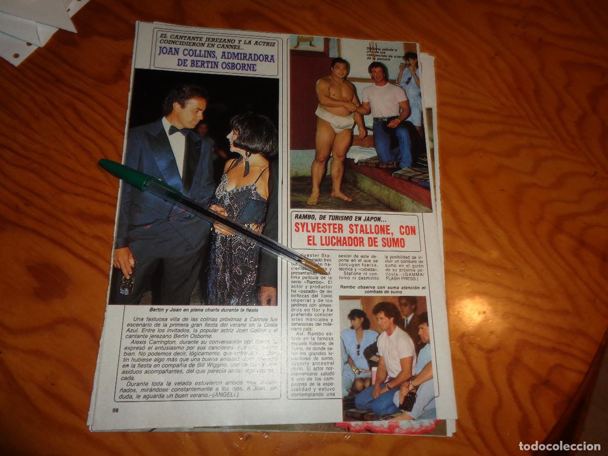 Coleccionismo de revista Diez Minutos: RECORTE : BERTIN OSBORNE CON JOAN COLLINS. SYLVESTER STALLONE. DIEZ MINUTOS, JULIO 1988