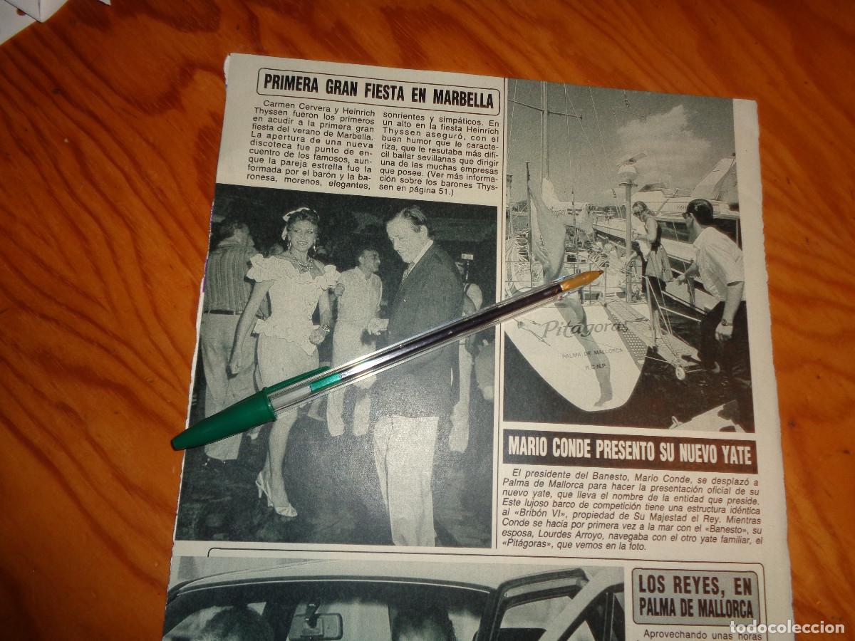 Sammeln von Zeitschriften Diez Minutos: RECORTE : CARMEN CERVERA, PRIMERA GRAN FIESTA EN MARBELLA. DIEZ MINUTOS, JULIO 1988
