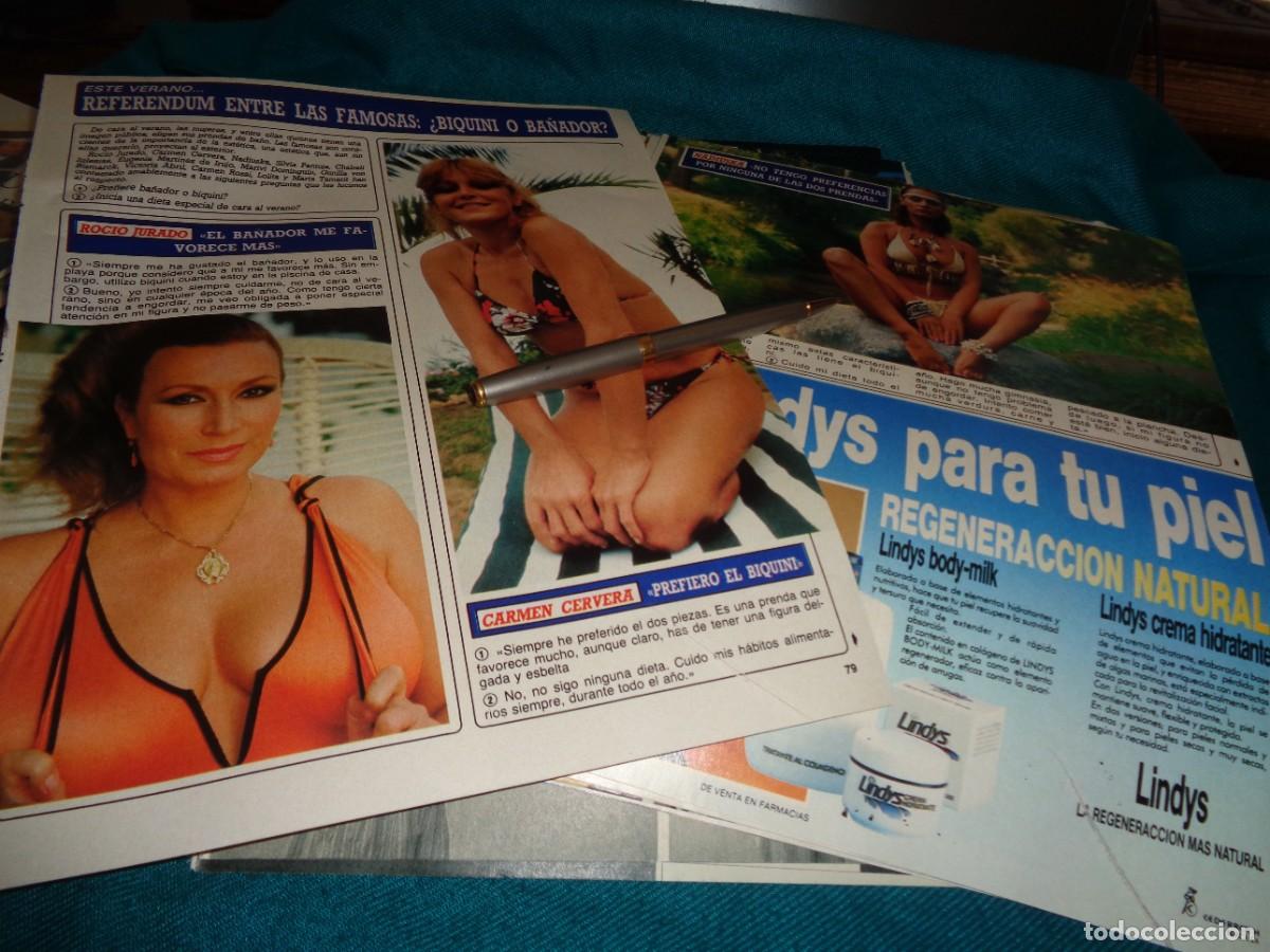 Coleccionismo de revista Diez Minutos: RECORTE : &iquest;BIKINI O BA&Ntilde;ADOR ? CARMEN CERVERA, NADIUSKA, ROCIO JURADO . DIEZ MINUTOS, JULIO 1988