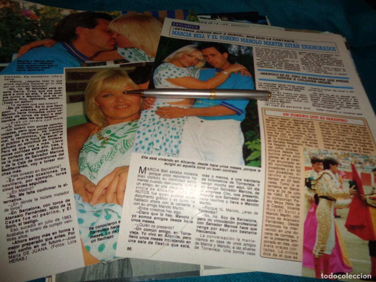 Coleccionismo de revista Diez Minutos: RECORTE : MARCIA BELL Y EL TORERO MANOLO MARTIN . DIEZ MINUTOS, JULIO 1988