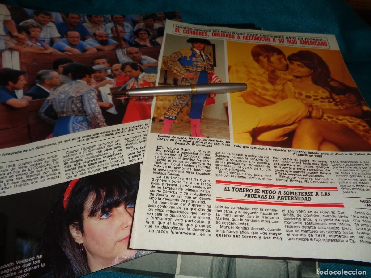Coleccionismo de revista Diez Minutos: RECORTE : EL CORDOBES, OBLIGADO A RECONOCER A SU HIJO AMERICANO. DIEZ MINUTOS, JULIO 1988