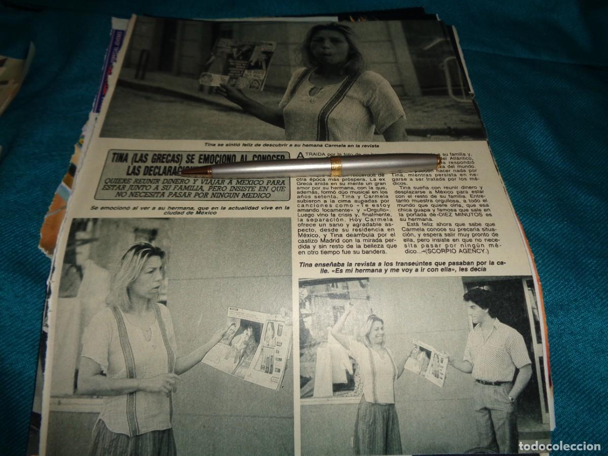 Coleccionismo de revista Diez Minutos: RECORTE : TINA DE LAS GRECAS. DIEZ MINUTOS, JULIO 1988