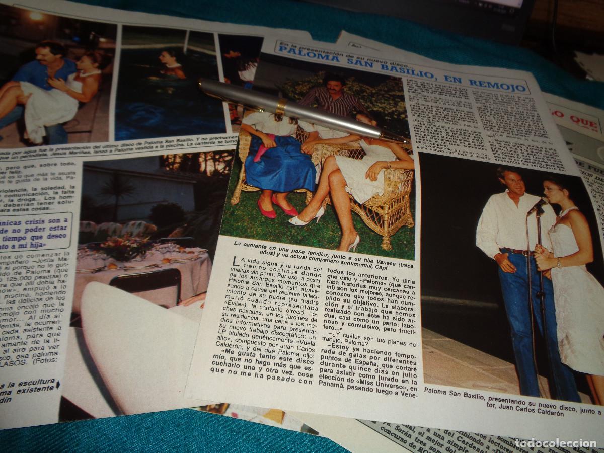 Coleccionismo de revista Diez Minutos: RECORTE : PALOMA SAN BASILIO, PRESENTA NUEVO DISCO CON JUAN CARLOS CALDERON DIEZ MINUTOS, JULIO 1986