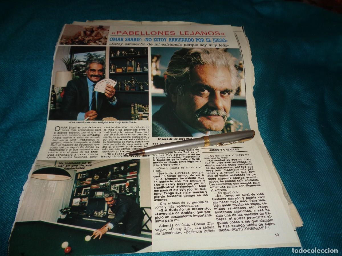 Coleccionismo de revista Diez Minutos: RECORTE : OMAR SHARIF, EN PABELLONES LEJANOS. DIEZ MINUTOS, JUNIO 1986