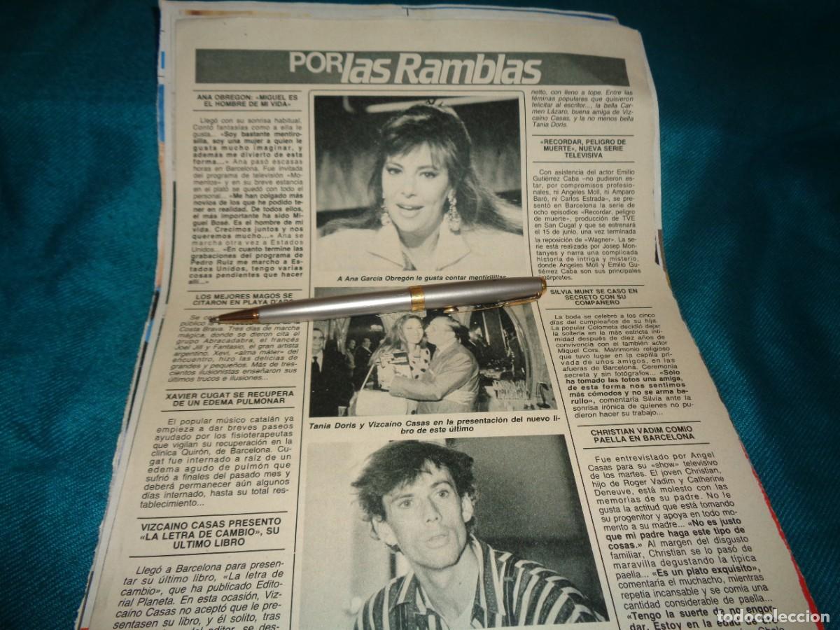 Coleccionismo de revista Diez Minutos: RECORTE : ANA OBREGON. TANIA DORIS. DIEZ MINUTOS, JUNIO 1986