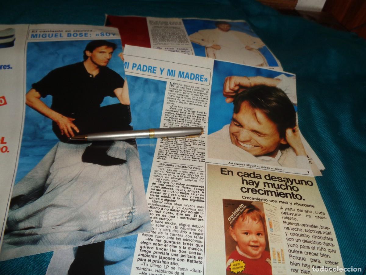 Coleccionismo de revista Diez Minutos: RECORTE : MIGUEL BOSE SE SINCERA. DIEZ MINUTOS, JUNIO 1986