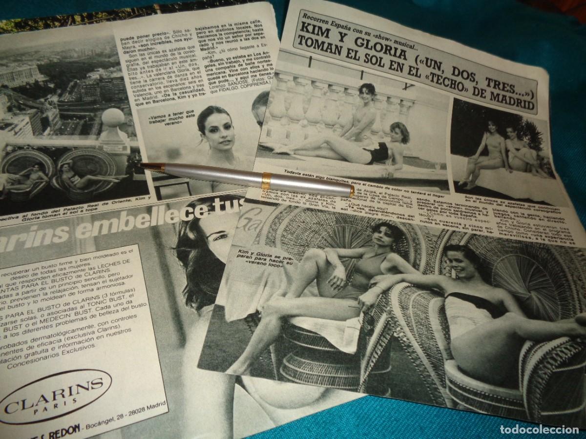 Coleccionismo de revista Diez Minutos: RECORTE : KIM Y GLORIA, DEL UN, DOS, TRES...TOMAN EL SOL. DIEZ MINUTOS, JUNIO 1986