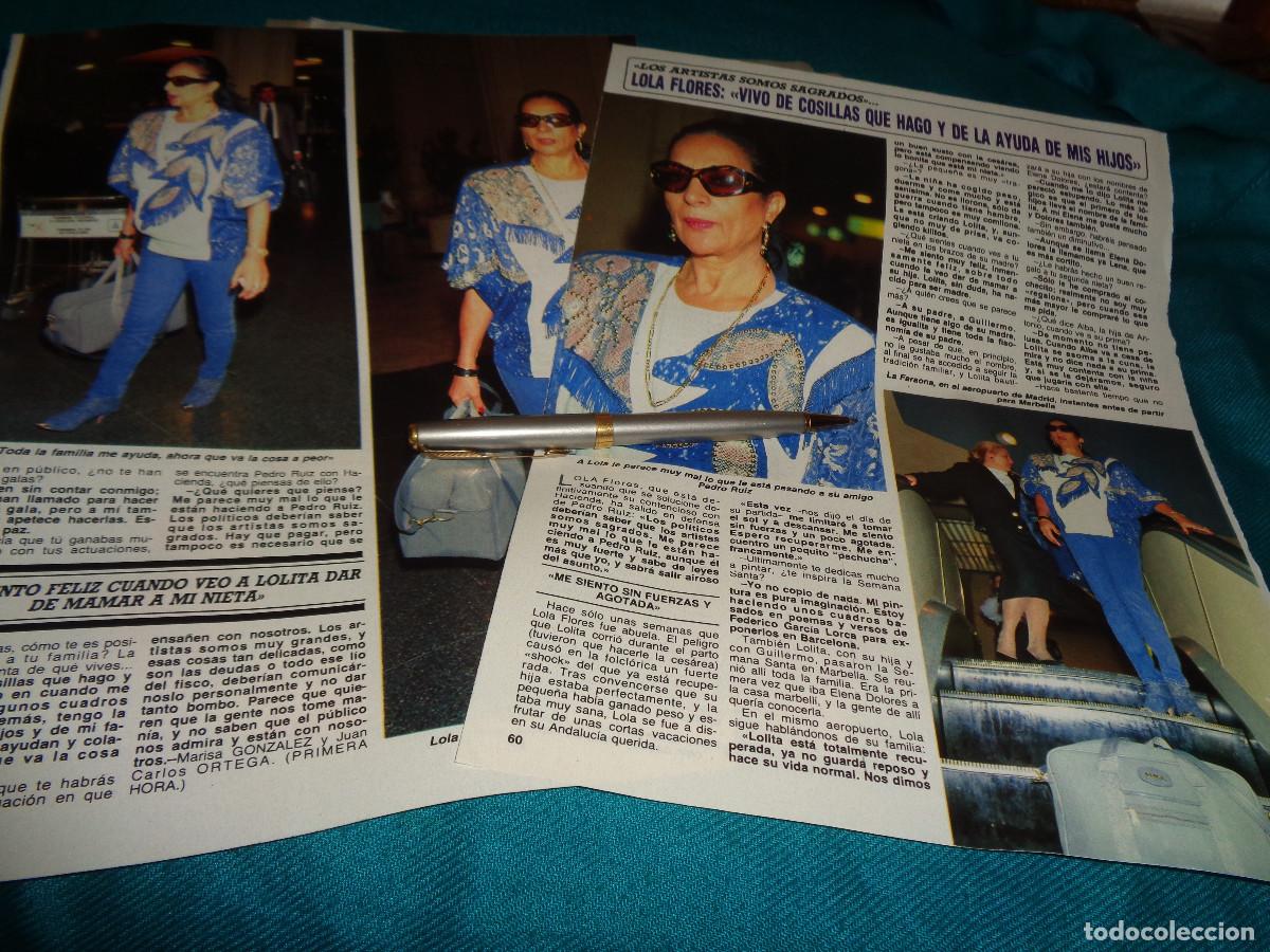 Coleccionismo de revista Diez Minutos: RECORTE : LOLA FLORES, CANSADA Y SIN FUERZAS. DIEZ MINUTOS, ABRIL 1988