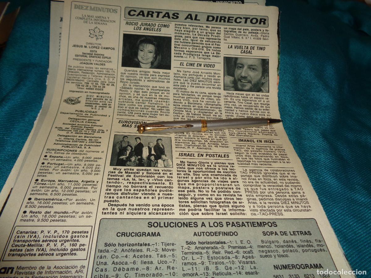 Coleccionismo de revista Diez Minutos: RECORTE : TINO CASAL, VUELVE. LA DECADA PRODIGIOSA. ROCIO JURADO. DIEZ MINUTOS, ABRIL 1988