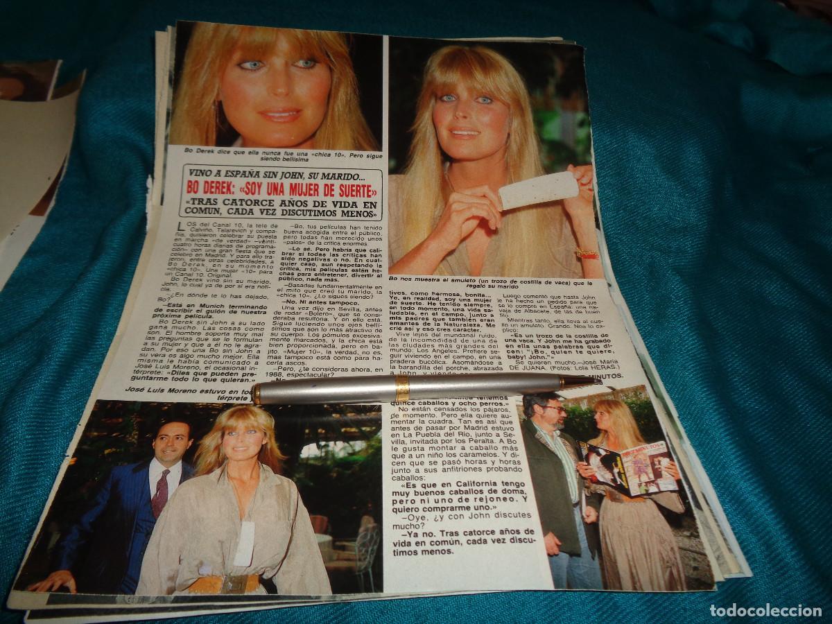 Coleccionismo de revista Diez Minutos: RECORTE : BO DEREK, EN ESPA&Ntilde;A SIN JOHN. DIEZ MINUTOS, ABRIL 1988