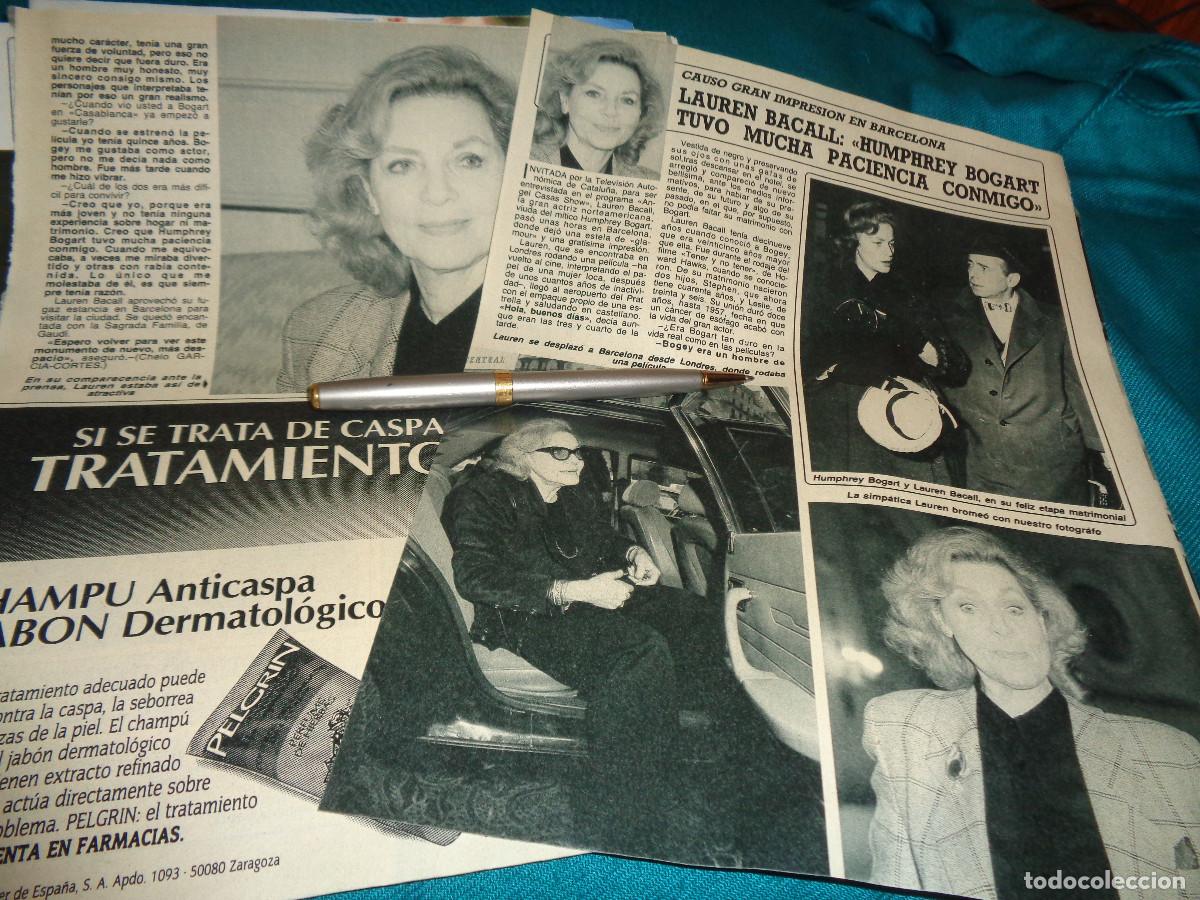 Coleccionismo de revista Diez Minutos: RECORTE : LAUREN BACALL, EN BARCELONA. DIEZ MINUTOS, ABRIL 1988