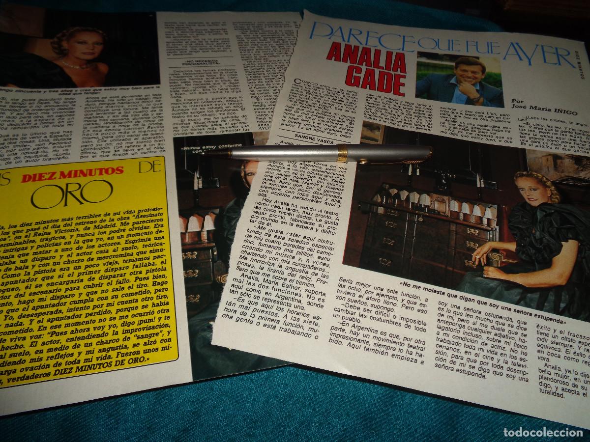 Coleccionismo de revista Diez Minutos: RECORTE : I&Ntilde;IGO ENTREVISTA A ANALIA GADE. DIEZ MINUTOS, OCTBRE 1985