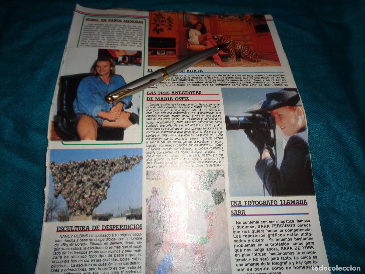 Coleccionismo de revista Diez Minutos: RECORTE : STING. AGATA LYS. DIEZ MINUTOS, OCTBRE 1988
