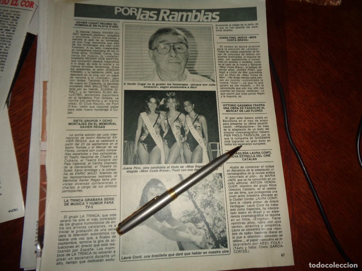 Coleccionismo de revista Diez Minutos: RECORTE : JUANA PINO, MISS COSTA BRAVA. XAVIER CUGAT. LAURA CONTI. DIEZ MINUTOS, SPTM 1986