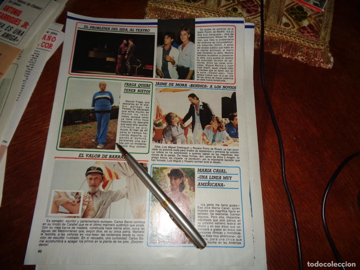 Coleccionismo de revista Diez Minutos: RECORTE : MARIA CASAL. JUAN JOSE ARTERO ( VERANO AZUL). DIEZ MINUTOS, SPTM 1986
