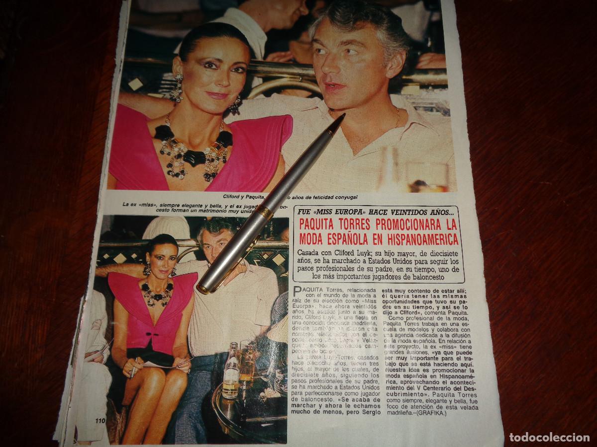 Coleccionismo de revista Diez Minutos: RECORTE : PAQUITA TORRES, MISS EUROPA, PROMOCIONA MODA ESPA&Ntilde;OLA. DIEZ MINUTOS, NVBRE 1987