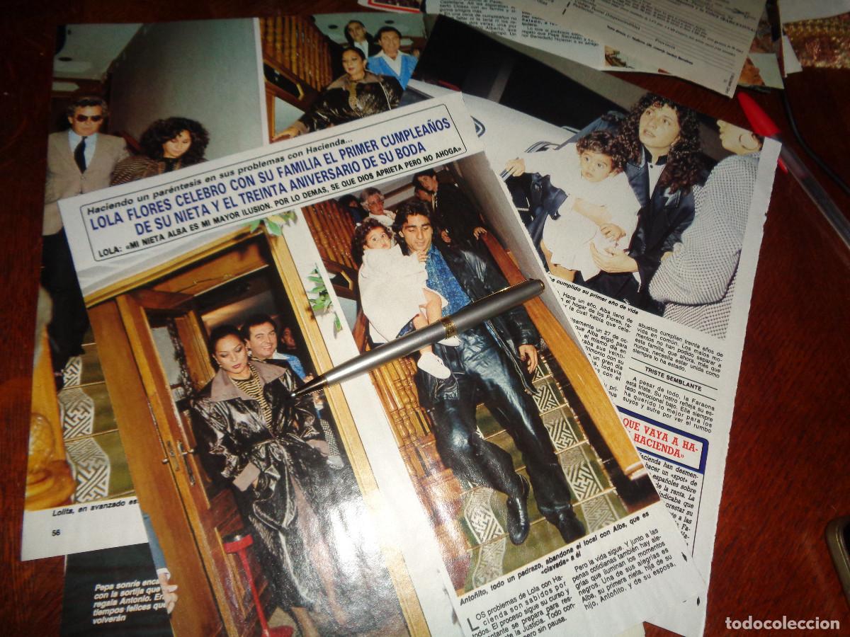 Coleccionismo de revista Diez Minutos: RECORTE : LOLA FLORES, CELEBRA EL 1&ordm; CUMPLEA&Ntilde;OS DE SU NIETA ALBA. DIEZ MINUTOS, NVBRE 1987