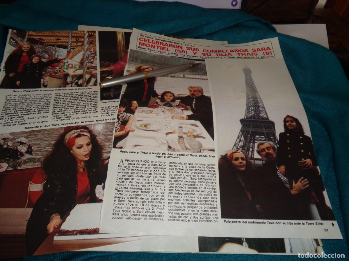 Coleccionismo de revista Diez Minutos: RECORTE : SARA MONTIEL : CELEBRA SU CUMPLEA&Ntilde;OS Y EL DE SU HIJA THAIS. DIEZ MINUTOS, MARZO 1987
