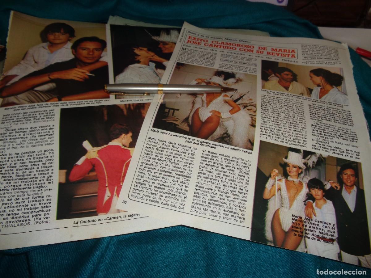 Coleccionismo de revista Diez Minutos: RECORTE : EXITO CLAMOROSO DE M &ordf; JOSE CANTUDO EN LA REVISTA. DIEZ MINUTOS, OCTBRE 1985