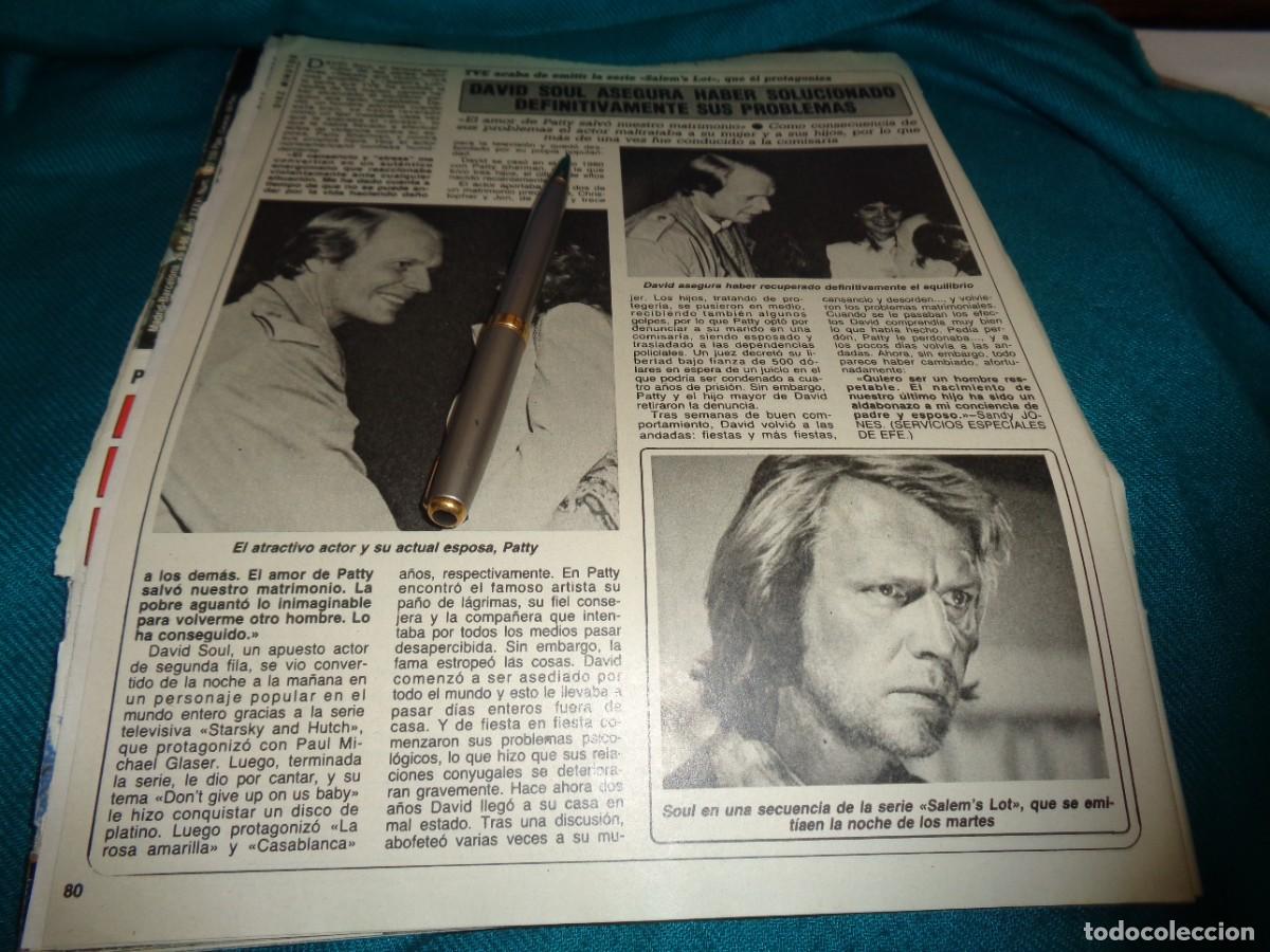 Coleccionismo de revista Diez Minutos: RECORTE : DAVID SOUL, SUPERA SUS PROBLEMAS. DIEZ MINUTOS, OCTBRE 1985