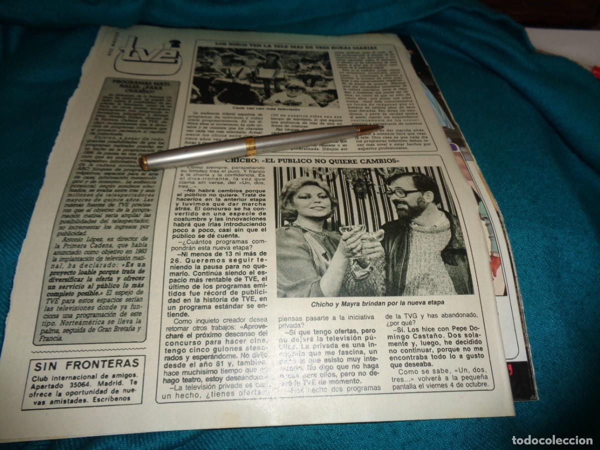Coleccionismo de revista Diez Minutos: RECORTE : CHICHO Y MAYRA, BRINDAN POR LA NUEVA ETAPA DEL UN, DOS, TRES.... DIEZ MINUTOS, OCTBRE 1985