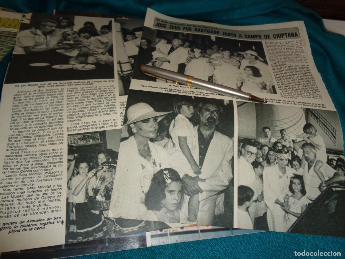 Coleccionismo de revista Diez Minutos: RECORTE : BAUTIZO DEL HIJO DE SARA MONTIEL. DIEZ MINUTOS, AGTO 1986