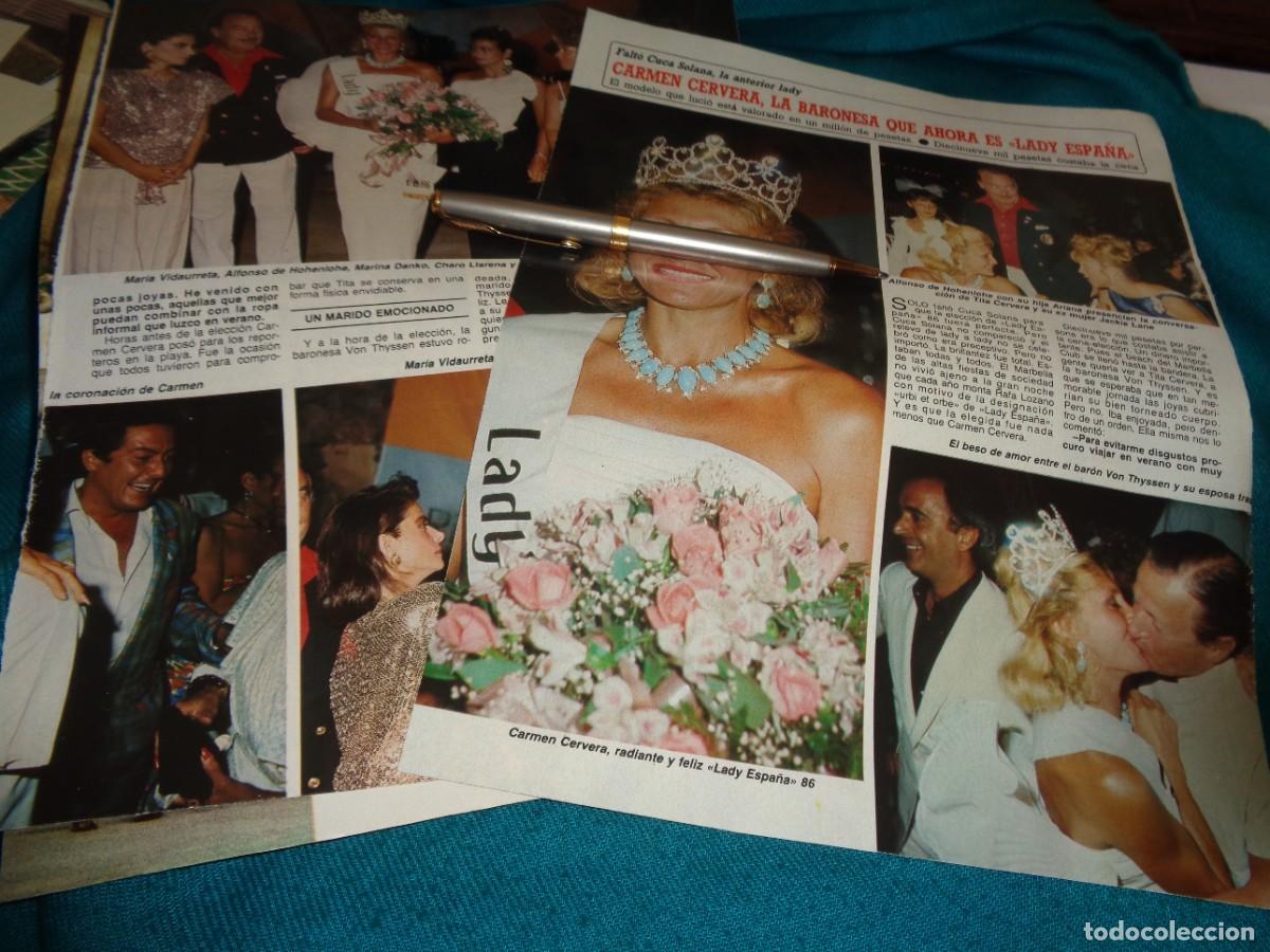Coleccionismo de revista Diez Minutos: RECORTE : LA BARONESA CARMEN CERVERA, AHORA LADY ESPA&Ntilde;A. DIEZ MINUTOS, AGTO 1986