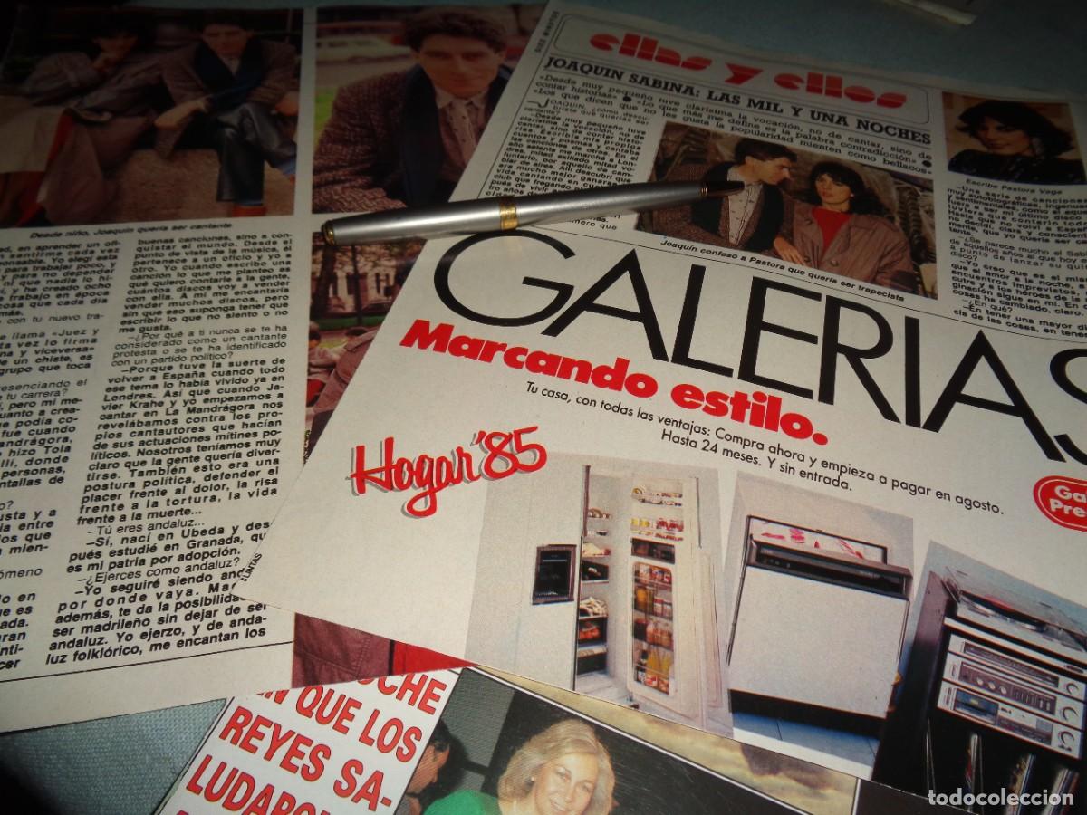 Coleccionismo de revista Diez Minutos: RECORTE : JOAQUIN SABINA Y PASTORA VEGA. DIEZ MINUTOS, MAYO,1985