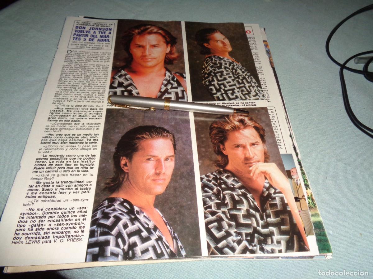 Coleccionismo de revista Diez Minutos: RECORTE : DON JOHNSON, VUELVE A TELEVISION. DIEZ MINUTOS, ABRIL 1988