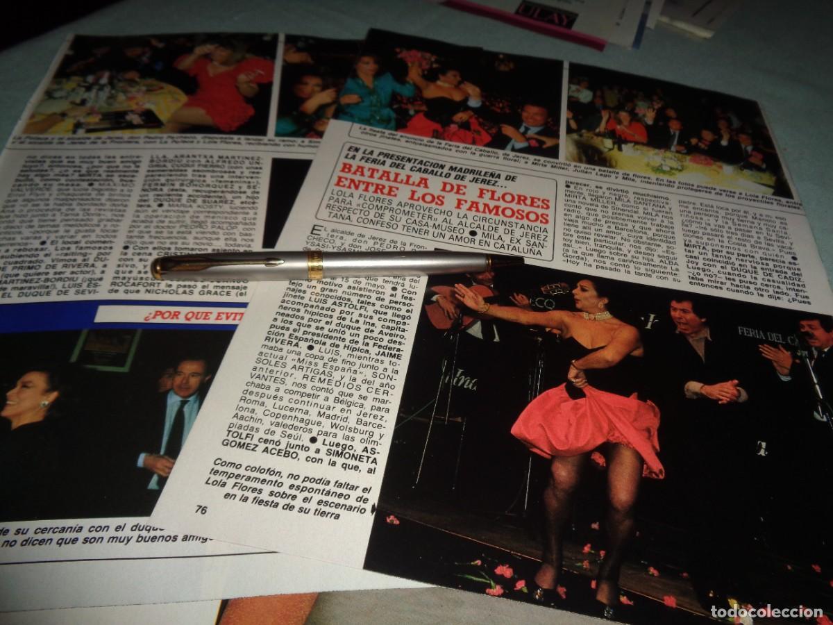 Coleccionismo de revista Diez Minutos: RECORTE : LOLA FLORES, FERIA DEL CABALLO DE JEREZ. DIEZ MINUTOS, ABRIL 1988