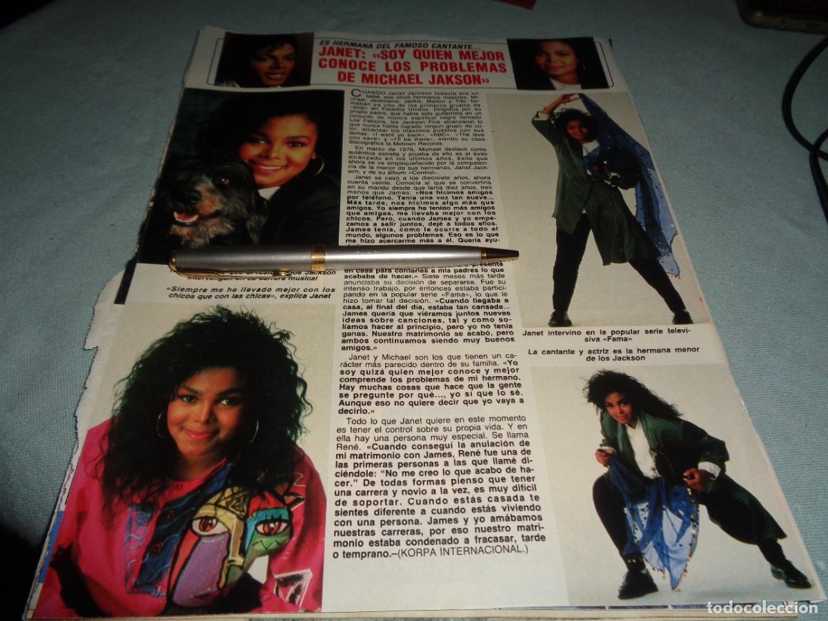 Coleccionismo de revista Diez Minutos: RECORTE : JANET JACKSON, QUIEN MEJOR CONOCE A MICHAEL. DIEZ MINUTOS, ABRIL 1988