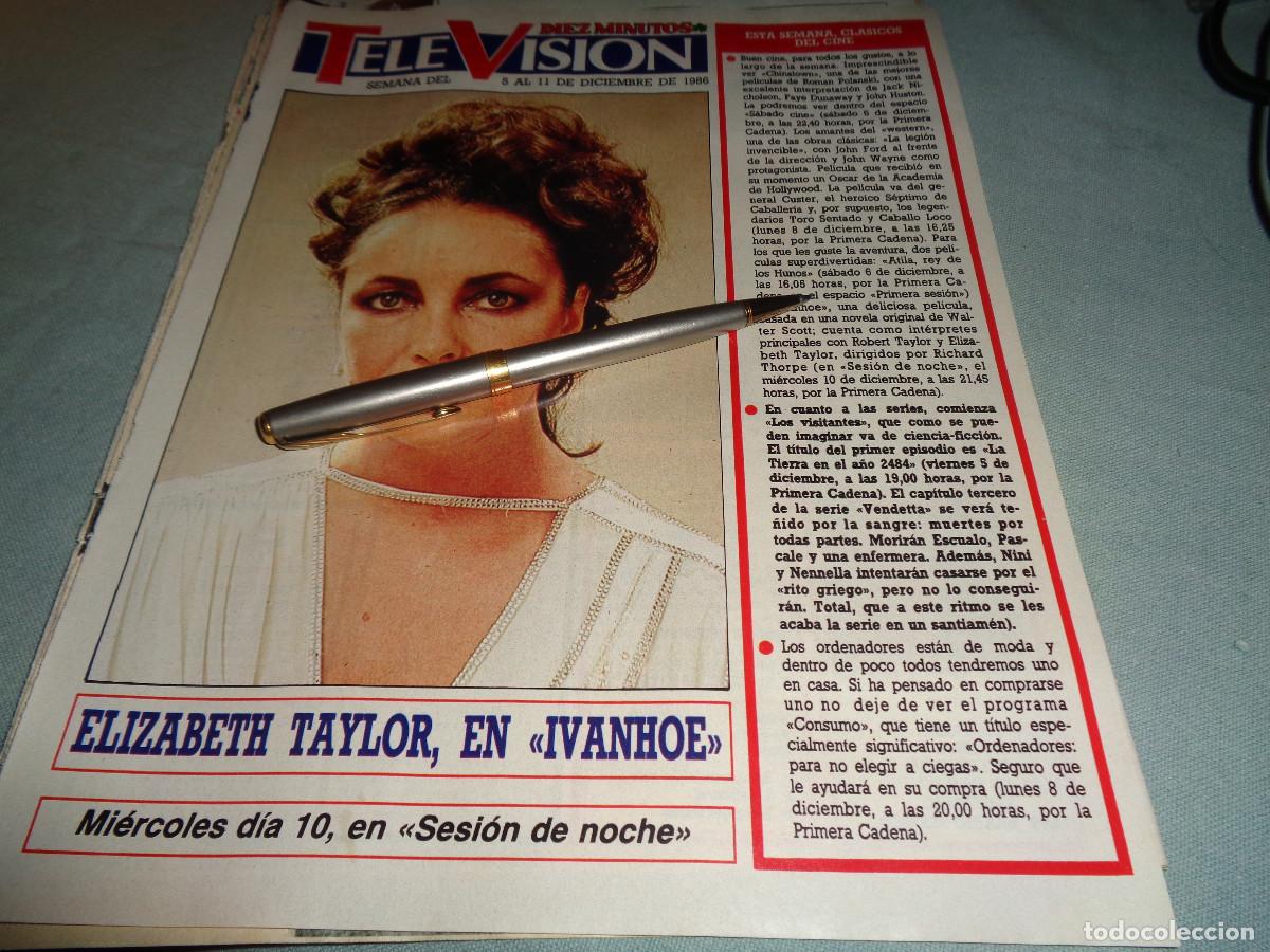 Coleccionismo de revista Diez Minutos: RECORTE : LIZ TAY. LOR, EN &rdquo; IVANHOE&rdquo; DIEZ MINUTOS, DICBR 1986