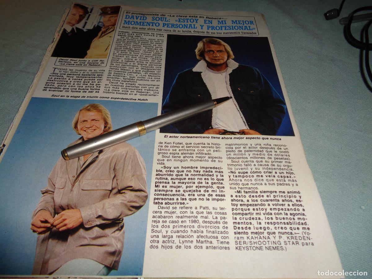 Coleccionismo de revista Diez Minutos: RECORTE : DAVID SOUL, EN SU MEJOR MOMENTO. DIEZ MINUTOS, DICBR 1986