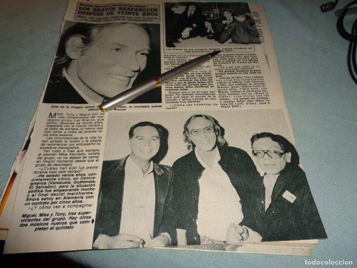Coleccionismo de revista Diez Minutos: RECORTE : LOS BRAVOS, REAPARECEN DESPUES DE 20 A&Ntilde;OS. DIEZ MINUTOS, DICBR 1986