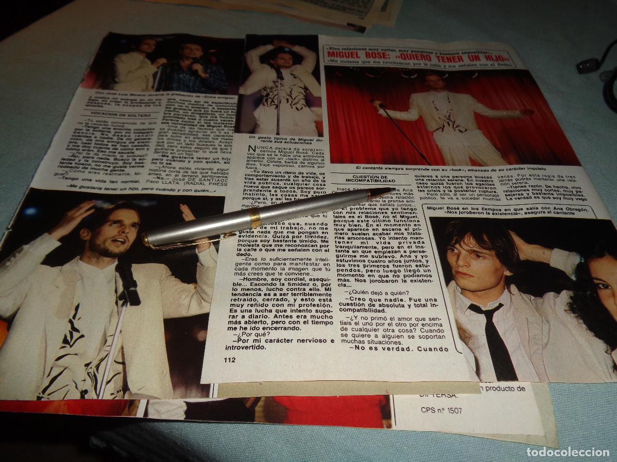 Coleccionismo de revista Diez Minutos: RECORTE : MIGUEL BOSE, QUIERE TENER UN HIJO. ANA OBREGON. DIEZ MINUTOS, DICBR 1986