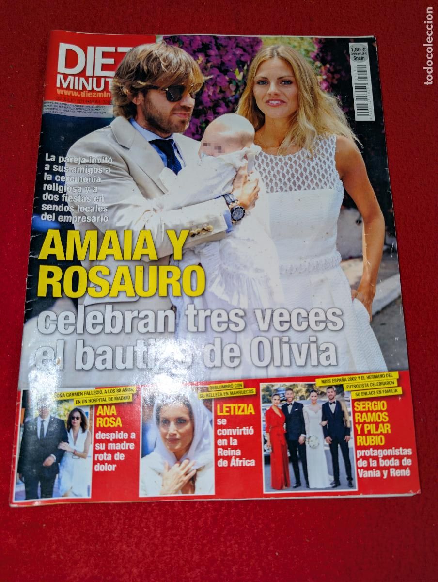 Coleccionismo de revista Diez Minutos: REVISTA 10 DIEZ MINUTOS 3284 30 julio 2014 AMAIA Y ROSAURO LETIZIA ANA ROSA SERGIO RAMOS PILAR